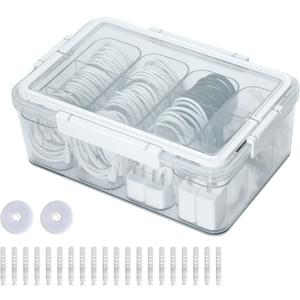 Yesesion Large Cord Organizer Box with Lid and Handle, Plastic Phone Charger Cable Holder with 12 Compartments for Desk Drawer, Clear Art Crafts Container with Removable Inner Cups