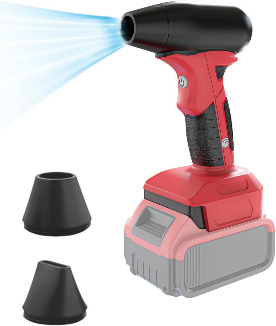 Cordless Compressed Air Duster for Milwaukee 18V Battery with Brushless Motor, Handheld Jet Fan with 4 Gears Adjustable for Garages Sawmill Home Workshop & Car Cleaning (No Battery)