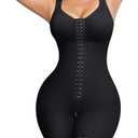 Nebility Fajas Colombianas Moldeadoras Shapewear for Women Tummy Control Postpartum Body Shaper Bodysuit with Zipper Crotch Size M