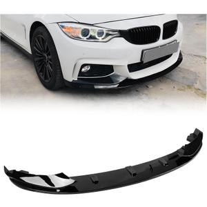 Front Bumper Lip Compatible with 2014-2020 BMW 4 Series 428i/ 430i/ 435i/ 440i/ F32/ F33/ F36/ (M Sport Models), Gloss Black Air Splitter Dam Kit 4Pcs