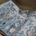 Area Rug 69, Large Vintage Boho Rug,Ultra-Soft Low Pile, Washable, Non Slip,Stain Resistant, Printed Carpet for Living Room Bedrooms Playroom Office Kitchen, Light Blue