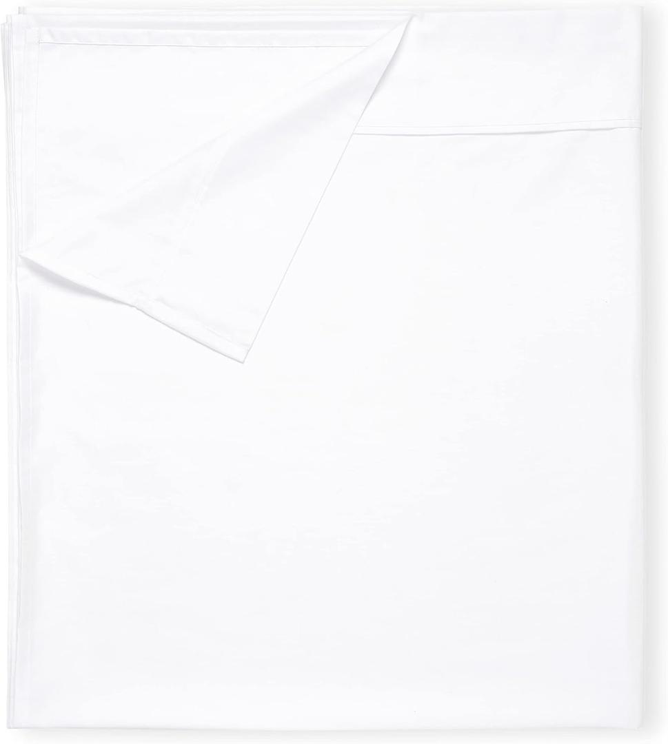 California Design Den Flat White King Sheets Only - Soft 400 Thread Count 100% Cotton Sateen, Cooling & Breathable Bed Sheets - Bright White