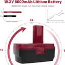Labtec 1-Pack 6.0Ah 19.2V Lithium Battery 11098 and Battery Charger Kit Compatible with Craftsman