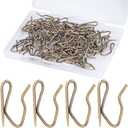 Curtain Hooks 100 pcs 1.2 inch Metal Drapery Pin Hooks for Door Curtains (Antique Brass)