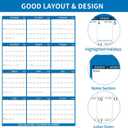 5 x 2025-2026 Wall Calendar 24" x 36" Dry Erase Calendar for Wall from September 2025 to August 2026 12 Month Annual Large Yearly Wall Planner for Office School(Blue)