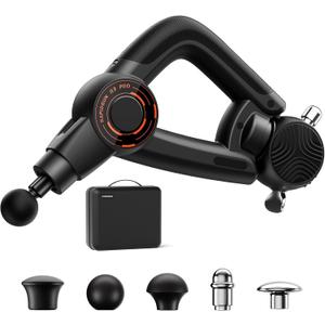 R3 Pro 3-in-1 Massage Gun with Vibration - 18mm Amplitude & 6500RPM Deep Tissue Percussion Massager for Pain Relief in Back, Shoulder, Leg - Gift for Athletes