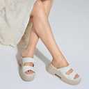 UBFEN Womens Chunky Wedge Platform Sandals Adjustable Double-Strap Square | Toed Open-Toe Style Suitable for Outdoor Casual Wear