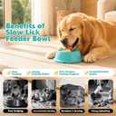Slow Feeder Dog Bowls, 10oz Dog Lick Bowl for Liquid Treat, Anti-Removal Ball & Jam-Free Rolling, Pet Enrichment Toys, Food-Grade Dish for Medium Large Breeds, Dietary Supplements & Post-Op Care
