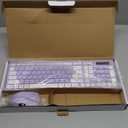 Wireless Keyboard and Mouse Combo, Full-Sized Wireless Keyboard and Adjustable DPI Mouse, 2.4GHz USB Receiver, Silent Keyboard and Mouse for PC, Windows, MAC, Desktop, Laptop   (Purple)