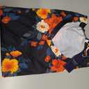 Sampeel Women's Floral Shirt Black and Orange XL