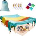 Blanket Fort Building Kit for Kids, Portable Playhouse Play Tent Fort with CPC Certification, Indoor/Outdoor Air Tent Fort for Kids Age 4-8 8-12 (Sky Blue)
