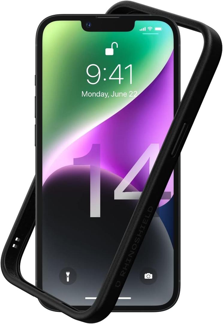 RhinoShield Bumper Case Compatible with [iPhone 14] | CrashGuard NX - Shock Absorbent Slim Design Protective Cover 3.5M / 11ft Drop Protection - Black