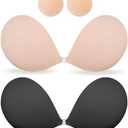 MITALOO Seamless Adhesive Bra Sticky Strapless Invisible Push up Bras Silicone Backless Nipple Cover for Women, Size D