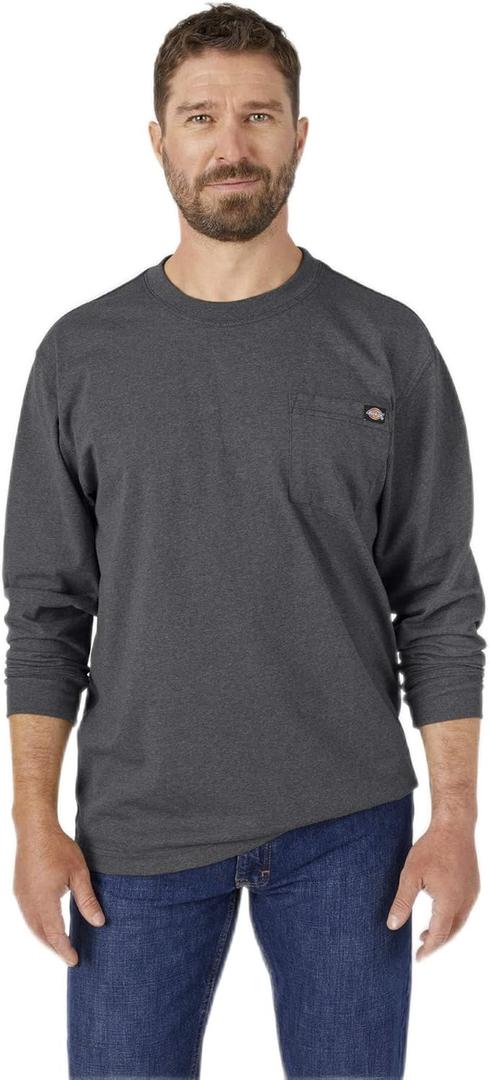 Dickies Men's Long Sleeve Heavyweight Crew Neck (Gray, XL)