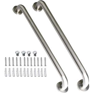 2 Pack 24 Inch Shower Grab Bar, iMomwee Satin Brushed Nickel Stainless Steel Bathroom Grab Bar Handle,Shower Balance Bar,Safety Hand Rail Support,Handicap Elderly Senior Assist Handle(1.25" Diameter)