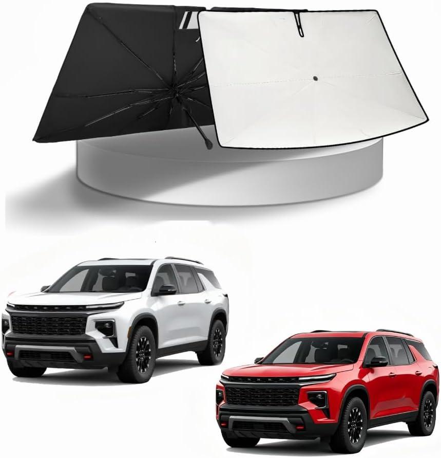 KUST Sun Shade Umbrella for 2018-2026 Chevrolet Chevy Traverse | Custom Fit Windshield Sunshade | Foldable Sunshade with Bendable Handle | Blocks Heat & UV Scratch Resistant Keep Car Cool Sunshield