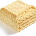 Vessia Flannel Fleece Throw Blanket(50x70 inch), 3D Jacquard Light Yellow Fuzzy and Warm Blanket for Couch,Sofa,Bed,Chair, 300GSM Super Soft Touch Cozy Lightweight Throw for All-Season Home Decor