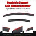 IKON MOTORSPORTS in Channel Window Visors Compatible with 2006-2011 Honda Civic 4-Door Sedan, Slim Style Acrylic Smoke Rain Guards, Side Window Wind Deflectors 4PCS