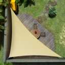 Amgo 24' x 24' x 33.9' Beige Right Triangle Sun Shade Sail Canopy Awning Fabric Cloth - UV Blockage, Water & Air Permeable, Heavy Duty Commercial Grade, Outdoor Patio Garden (We Make Custom Size)