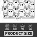 JarThenaAMCS Halloween Bathroom Rug 19.7 x 35.4 Inch Gray White Ghost Tufted Bath Mat Absorbent Non Slip Washable Shower Rug Front Door Mat for Home Bedroom Room
