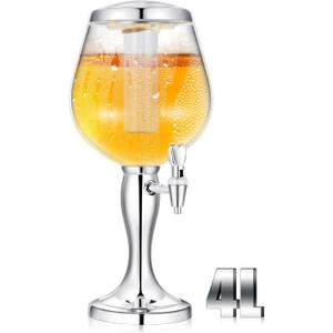 FillTouch Mimosa Tower, 4l/ 135oz Beer Beverage Dispenser for Drinks Mimosa Tower Dispenser with Ice Tube and Spigot Tabletop Beer Dispenser Liquor Dispenser for Margarita Liquor Bar Party