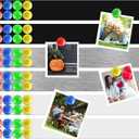 Outus 6 Pieces Frameless Magnetic Stainless Iron Board Strip 15 x 2 Inch Bulletin Bar Board Memo Strip Set with 48 Pieces Colorful Magnet for Kitchen Office(Silver, Black, White)