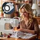 Magnetic Quilting Light for Sewing Machine  Red Crosshair Laser Guide for Straight Stitching, Hands-Free Precision Seam Tool with Flexible Gooseneck, Plug-in Power for Consistent Brightness