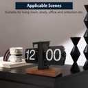 Flip Desk Clock - Retro Digital Flip Table Clock - Mid Century Modern Decor Auto Battery Powered Gear Operated for Room, Home, Office (A Style)