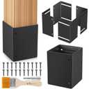 Adjustable Post Protector, Stainless Steel Post Sleeve, Fence Post Protection Tool, Protects Wooden Fences and Mailboxes from Rain and Mower Damage,Adjustable (Range 3.4-6) (1 Set)