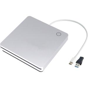 External USB C Slot in Smart Touch CD DVD Drive,USB 3.0 Portable CD/DVD +/-RW ROM Burner Player Writer Drive Compatible with Laptop Desktop MacBook Pro Air iMac Windows10-Silver
