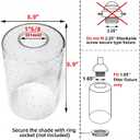 Clear Bubble Seeded Glass Shade, Cylinder Glass Lamp Shade Light Fixture Replacement Glass Globe with 1-5/8-Inch Fitter Opening, Diameter 3.9Height 5.9"
