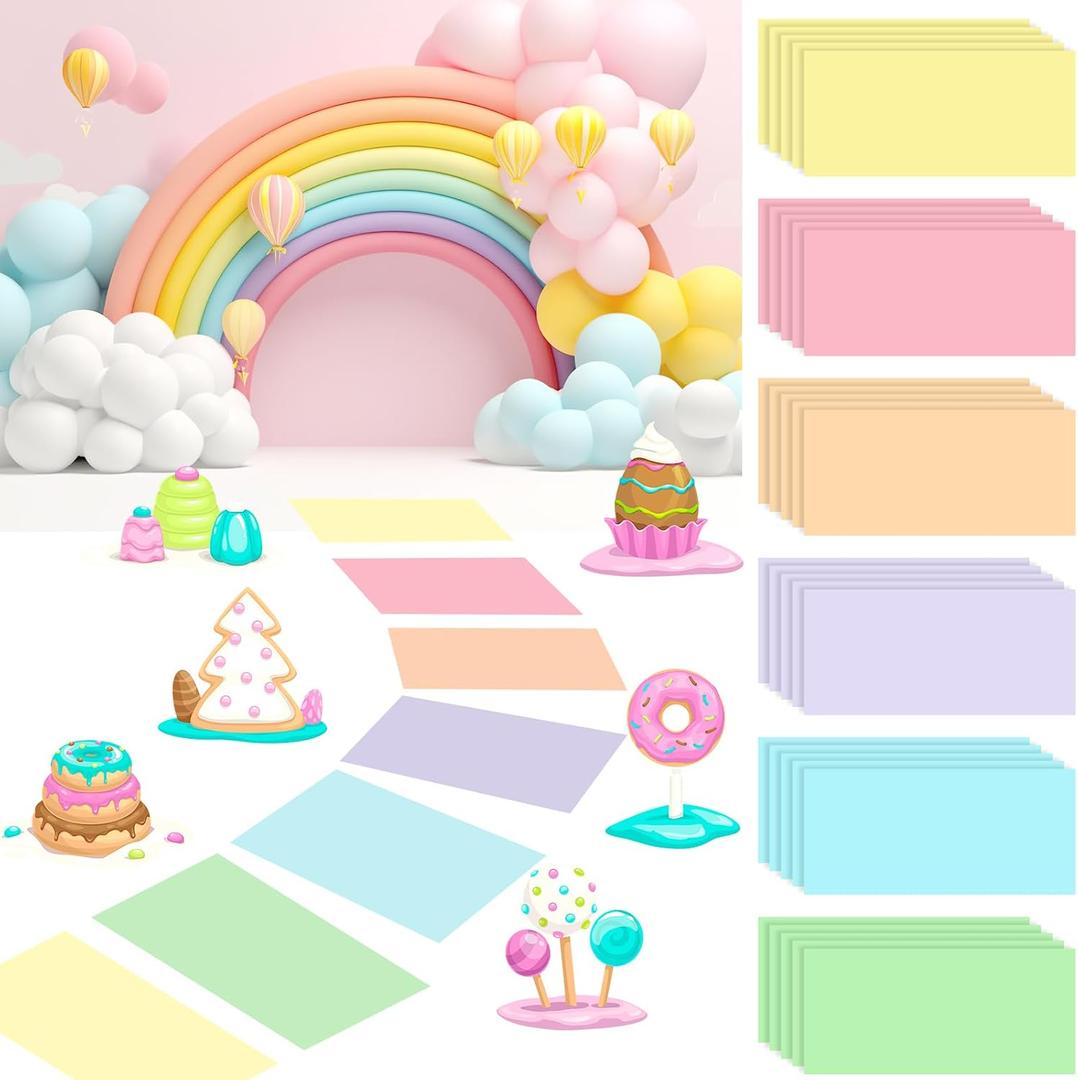 Skyygemm 30 Pcs Party Decorations Pastel Color Floor Stickers Land Pathway Decor PVC Floor Decals for Birthday Party Halloween Land Trunk or Treat Car Decorations (11.8 x 7.8 Inch)