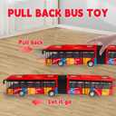 OTONOPI City Bus Toy for Kids, 1:64 Scale Die Cast Metal Pull Back Vehicles, Model Cars Toys Educational Gift 3 Pack, Friction Powered Cars Play Toys for Kids Boys Girls Ages 3 up