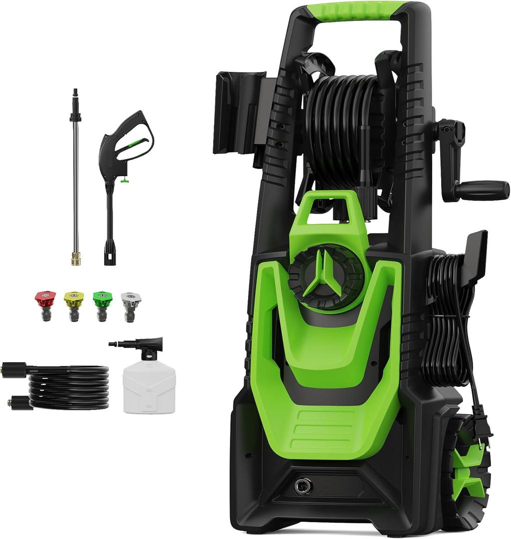 Pressure Washer -5000PSI Power Washer with Foam Cannon 4 Quick Connect Nozzles, High Pressure Cleaning Machine for Driveways/Patios/Cars/Fences/Home Cleaning (Green)