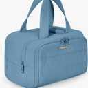 BAGSMART Travel Toiletry Bag, Puffy Toiletry Bag for Women, Wide-open toiletry bags for traveling, Large Travel Cosmetic Makeup Bag Organizer for Accessories,Toiletrie (Steel Blue)