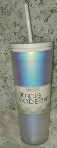 Simple Modern Insulated Iridescent Tumbler w/Lid & Straw Classic Collection 24oz