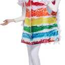 EraSpooky Women Rainbow Cake Costume Adult Halloween Food Party Fancy Dress
