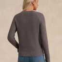 GRACE KARIN Women's Fall Knit Sweater Top, Long Sleeve Merino Wool Blend Pullover, Casual Crewneck Waffle Clothes 2025 (Brown, S)