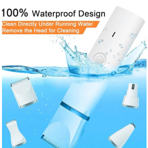 Dog Clippers Grooming Kit Hair Clipper-Low Noise Paw Trimmer- Rechargeable - Cordless Quiet Nail Grinder Shaver for Cats and Other Pets (White)