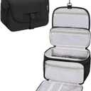 Relavel Toiletry Bag for Men, Hanging Toiletries Bag for Women Water Resistant Dopp Kit Shaving Bag, Travel Essentials Large Capacity Organizer Case for Toiletries Accessories, Black