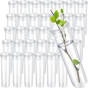 Hushee 50 Pcs 60ml 4.33 Inch Floral Tubes for Milkweed Large Flowers Water Tubes for Milkweed Cuttings Flower Floral Arrangements Butterfly Habitat