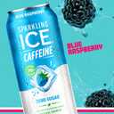 Sparkling Ice Caffeine Blue Raspberry Sparkling Water with Caffeine, Zero Sugar, with Antioxidants and Vitamins,16 fl oz Cans (Pack Of 12)