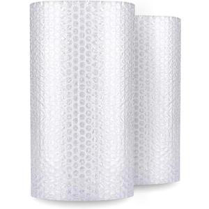 enKo (2 Pack) 12 inch x 72 feet Bubble Cushioning Wrap Roll Perforated 20 Fragile Sticker Labels for Moving Shipping Packing Boxes Supplies