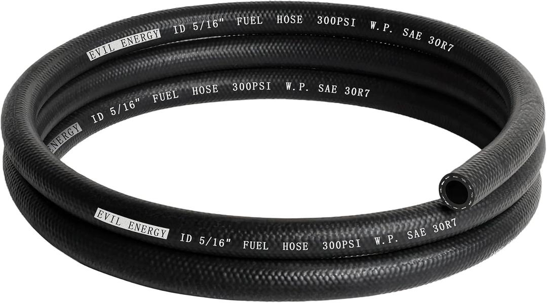 EVIL ENERGY 5/16 Fuel Hose Line Push Lock NBR Rubber SAE 30R7 5FT 300PSI