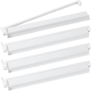 4Pcs Mahjong All-in-One Racks with Pushers, Acrylic American Majiang Tile Holder, Modern Mah Jong Game Rack with Built-in Pushers, Easy Portable American Mahjong Accessories and Gifts(White), 18 Inches