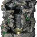 Waterfall Fountain Indoor Water Fall Theme Tabletop Zen Fountain for Home Decor Desk Fountain for Relaxation Meditation(Waterfall)