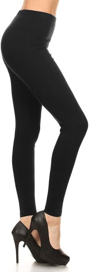 Women's Premium Quality Ultra Soft Solid Cotton Leggings, L-XL