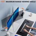 Hemudu Single LCD Computer Monitor Free-Standing Desk Stand Riser for 13 inch to 32 inch Screen with Swivel, Height Adjustable, Rotation, Holds One (1) Screen up to 77Lbs(HT05W-001) White