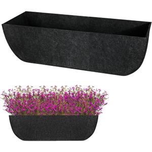 1-Pack 36in Planter Liners - Breathable Felt Hanging Basket and Window Box Liners - Prevent Root Suffocation and Bird Damage - Black