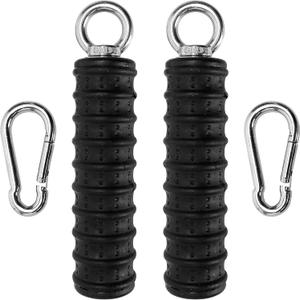 2Pcs Ergonomic Single Handle Tricep Attachment Cable Machine, Maximum Advantage Grip Attachments, Pull Up Rope, Rope Arm, Pulldown Bar Workout, Strength Hand Grips for Gym (2 Carabiners Included)